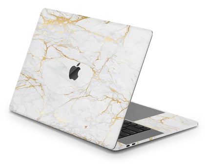 White Gold Marble MacBook Skin-Console Vinyls-Apple-MacBook-White Gold Marble-LaboTech