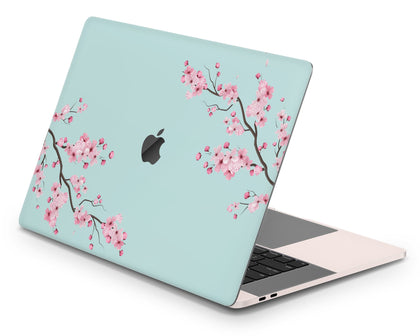 Cherry Blossom Teal MacBook Skin-Console Vinyls-Apple-MacBook-Cherry Blossom Teal-LaboTech