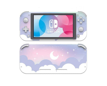 Pastel Clouds Purple White Moon Nintendo Switch Lite Skin-Console Vinyls-Nintendo-Nintendo Switch Lite-Pastel Clouds Purple White Moon-LaboTech