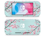 Cherry Blossom Teal With Heart Logo Nintendo Switch Lite Skin