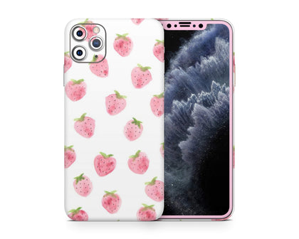 Cute Strawberry Pattern iPhone Skin-iPhone Vinyls-Apple-iPhone-Cute Strawberry Pattern-LaboTech