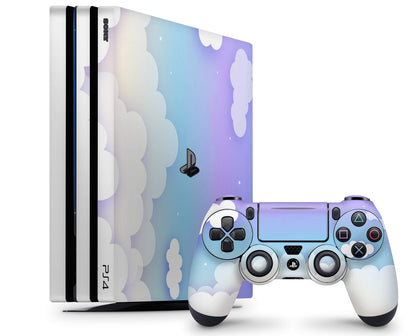Cute Pastel Purple Sky PS4 Skin-Console Vinyls-PlayStation-PS4-Cute Pastel Purple Sky-LaboTech
