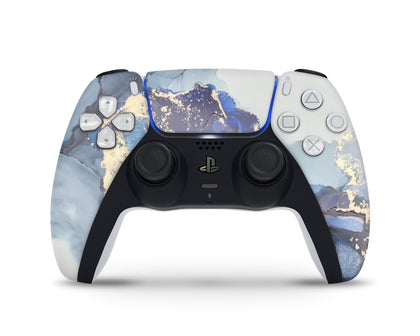 Ethereal Blue Gold Marble PS5 Controller Skin-Console Vinyls-PlayStation-PS5 Controller-Ethereal Blue Gold Marble-LaboTech