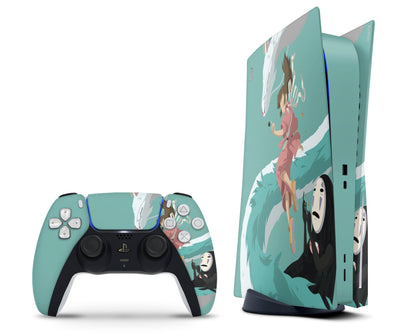 LaboTech PS5 Green Spirited Away PS5 Skins - Anime Spirited Away Skin