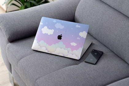 Blue Clouds Purple Simple MacBook Skin-Console Vinyls-Apple-MacBook-Blue Clouds Purple Simple-LaboTech