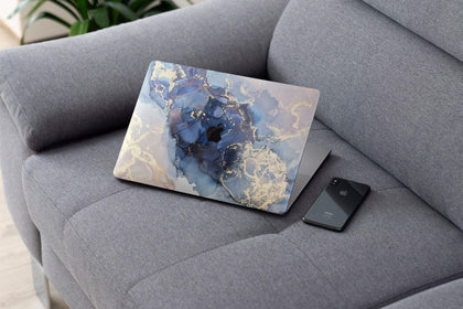 Ethereal Blue Gold Marble MacBook Skin-Console Vinyls-Apple-MacBook-Ethereal Blue Gold Marble-LaboTech