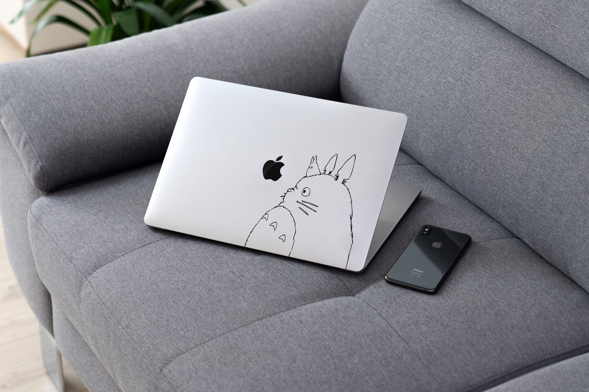 Cute Totoro Grey MacBook Skin