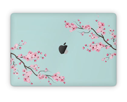 Cherry Blossom Teal MacBook Skin-Console Vinyls-Apple-MacBook-Cherry Blossom Teal-LaboTech