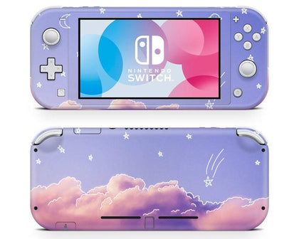 Purple Clouds And Stars Nintendo Switch Lite Skin-Console Vinyls-Nintendo-Nintendo Switch Lite-Purple Clouds And Stars-LaboTech