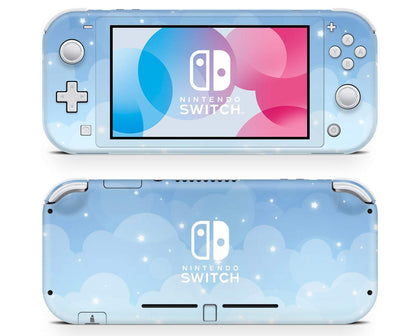 Blue Clouds With Stars Nintendo Switch Lite Skin-Console Vinyls-Nintendo-Nintendo Switch Lite-Blue Clouds With Stars-LaboTech