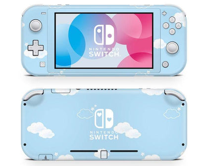 Blue Clouds Cute Heart Logo Nintendo Switch Lite Skin-Console Vinyls-Nintendo-Nintendo Switch Lite-Blue Clouds Cute Heart Logo-LaboTech