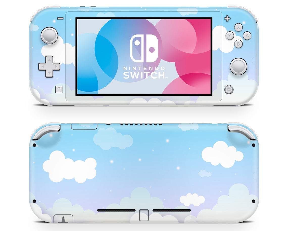 Blue Clouds Simple Nintendo Switch Lite Skin