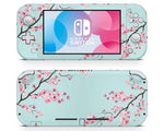 Cherry Blossom Teal No Logo Nintendo Switch Lite Skin