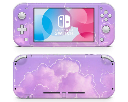 Pastel Purple Fluffy Clouds Nintendo Switch Lite Skin-Console Vinyls-Nintendo-Nintendo Switch Lite-Pastel Purple Fluffy Clouds-LaboTech