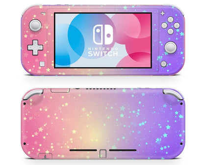 Pastel Rainbow Galaxy Night Stars Nintendo Switch Lite Skin-Console Vinyls-Nintendo-Nintendo Switch Lite-Pastel Rainbow Galaxy Night Stars-LaboTech