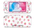 Strawberry Cute Pattern (Pink Frame) Nintendo Switch Lite Skin