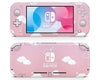 Pink Clouds Cute Heart Logo Nintendo Switch Lite Skin