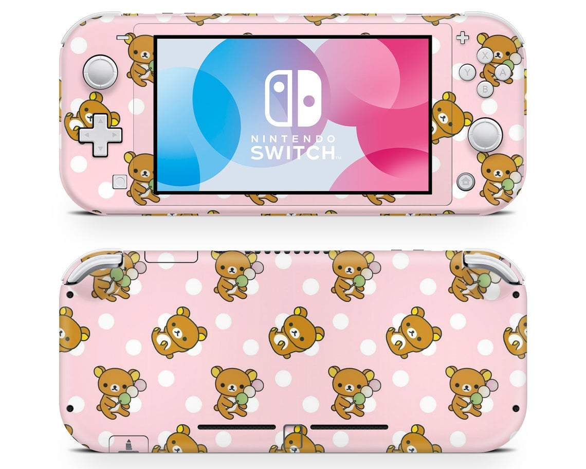 Rilakkuma Pink Nintendo Switch Lite Skin