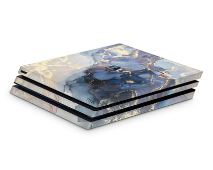 Ethereal Blue Gold Marble PS4 Skin-Console Vinyls-PlayStation-PS4-Ethereal Blue Gold Marble-LaboTech