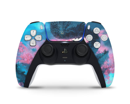 Teal Dragon PS5 Controller Skin-Console Vinyls-PlayStation-PS5 Controller-Teal Dragon-LaboTech