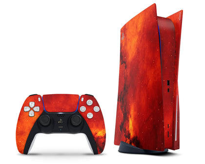 LaboTech PS5 Red Fire Stardust Galaxy PS5 Skins - Galaxy  Skin