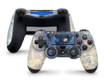 Ethereal Blue Gold Marble PS4 Controller Skin