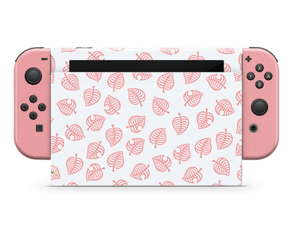 Pink Leaf Animal Crossing Nintendo Switch Skin-Console Vinyls-Nintendo-Nintendo Switch-Pink Leaf Animal Crossing-LaboTech