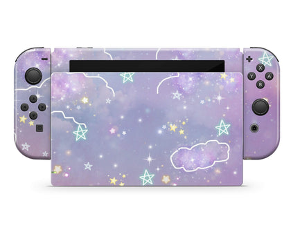 Purple Galaxy Skin Nintendo Switch Skin-Console Vinyls-Nintendo-Nintendo Switch-Purple Galaxy Skin-LaboTech
