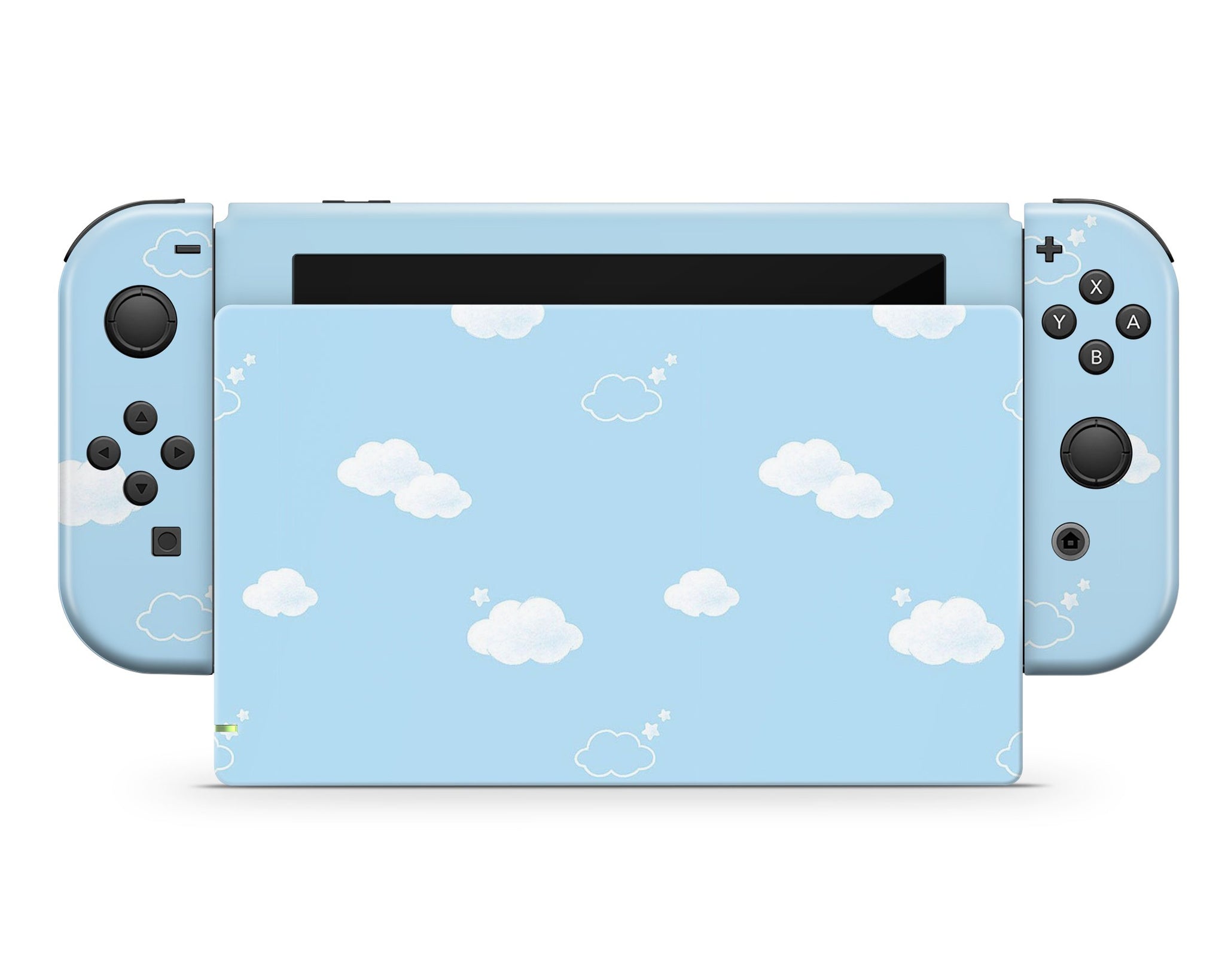 Blue Clouds Cute No Logo Nintendo Switch Skin