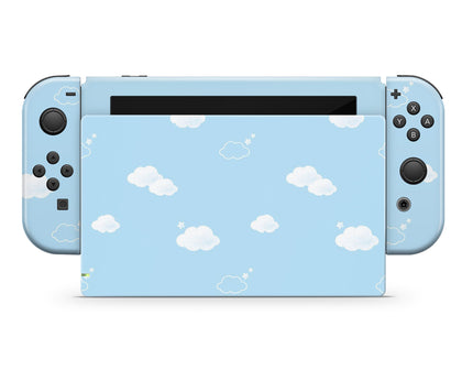 Blue Clouds Cute No Logo Nintendo Switch Skin-Console Vinyls-Nintendo-Nintendo Switch-Blue Clouds Cute No Logo-LaboTech