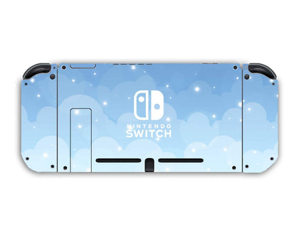 Blue Clouds With Stars Nintendo Switch Skin-Console Vinyls-Nintendo-Nintendo Switch-Blue Clouds With Stars-LaboTech