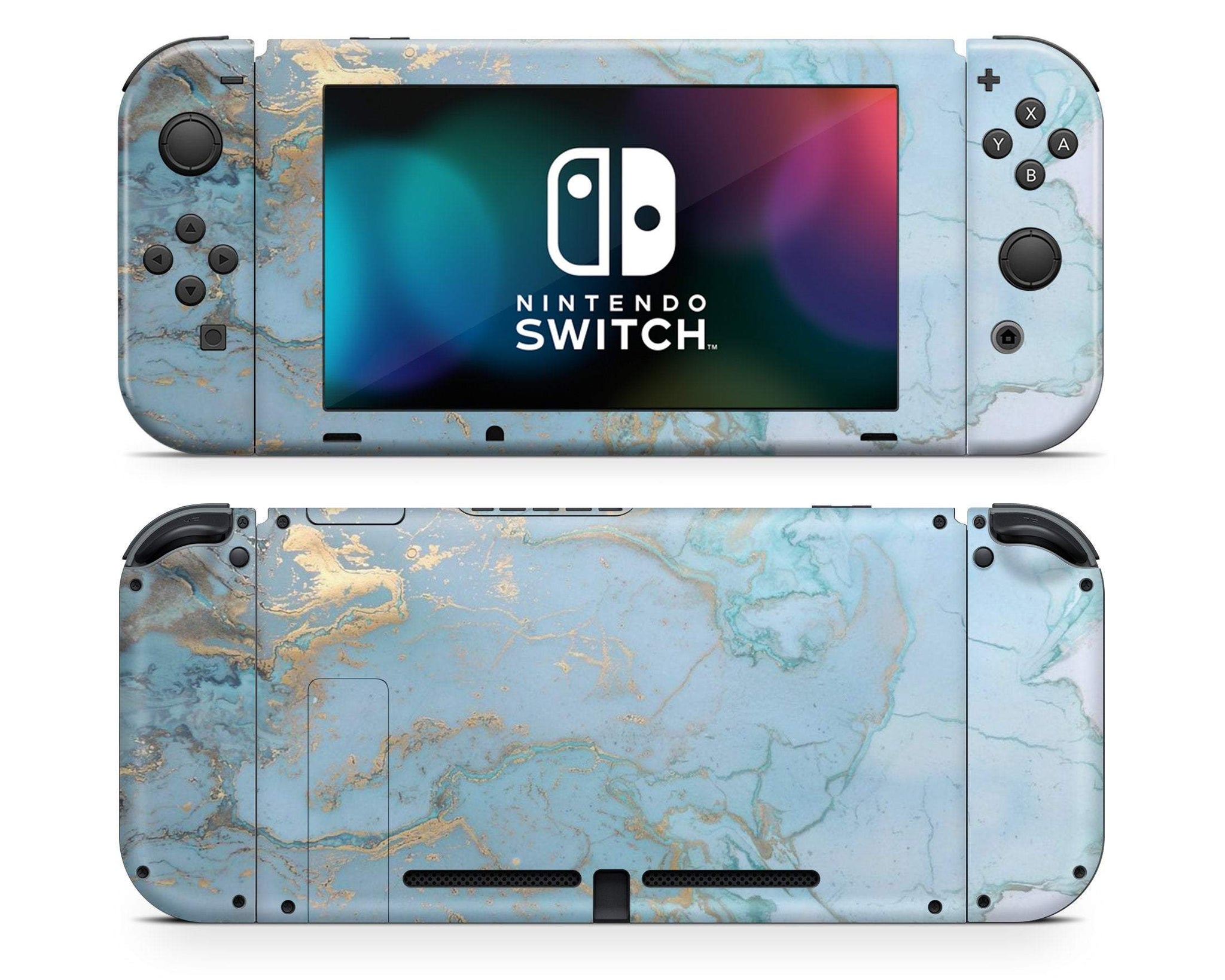Nintendo Switch Lite Konsolen Aufkleber Gold Marble Elegance