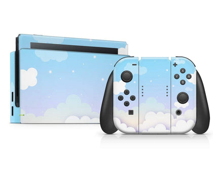 Blue Clouds Simple Nintendo Switch Skin-Console Vinyls-Nintendo-Nintendo Switch-Blue Clouds Simple-LaboTech