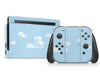Blue Clouds Cute Heart Logo Nintendo Switch Skin
