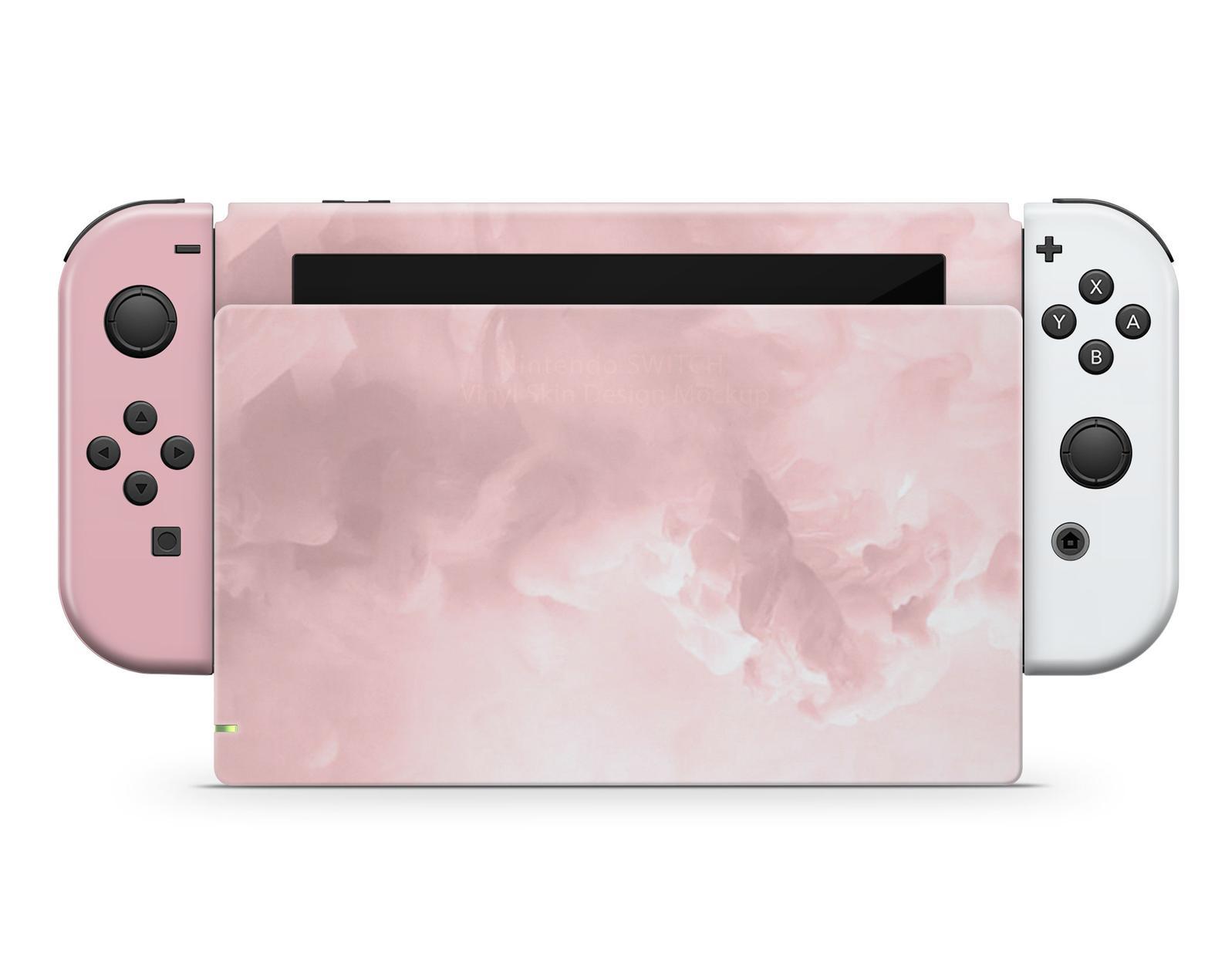 Pink Rose Clouds Nintendo Switch Skin