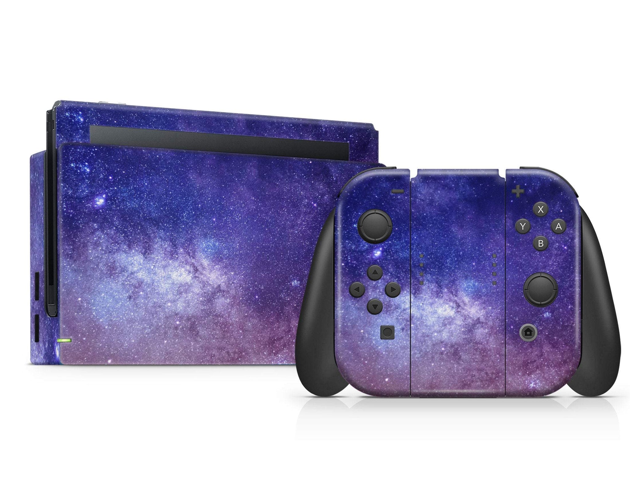 Purple Galaxy Space Nintendo Switch Skin