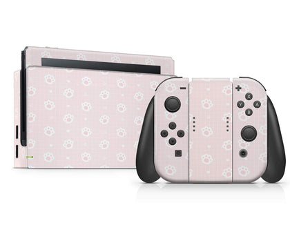 Cute Pink Paws Nintendo Switch Skin-Console Vinyls-Nintendo-Nintendo Switch-Cute Pink Paws-LaboTech