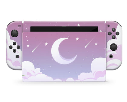 Pastel Sky Moon & Clouds Nintendo Switch Skin-Console Vinyls-Nintendo-Nintendo Switch-Pastel Sky Moon & Clouds-LaboTech