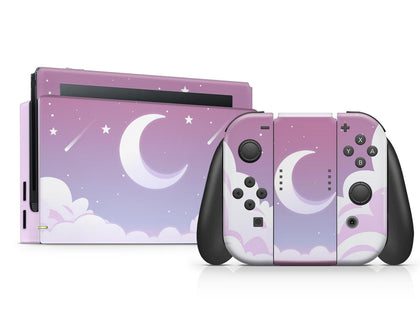 Pastel Sky Moon & Clouds Nintendo Switch Skin-Console Vinyls-Nintendo-Nintendo Switch-Pastel Sky Moon & Clouds-LaboTech