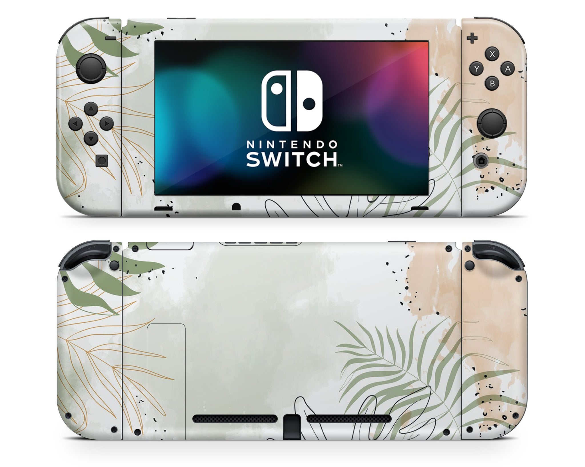 Beige Natural Leaf Nintendo Switch Skin