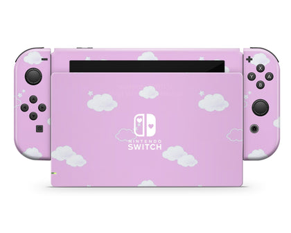 Pink Clouds Cute Nintendo Switch Skin-Console Vinyls-Nintendo-Nintendo Switch-Pink Clouds Cute-LaboTech