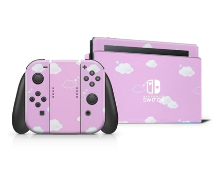 Pink Clouds Cute Nintendo Switch Skin-Console Vinyls-Nintendo-Nintendo Switch-Pink Clouds Cute-LaboTech